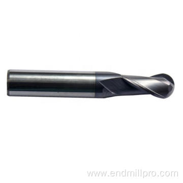 45HRC Carbide Ball Nose End Mill 2Flute Black